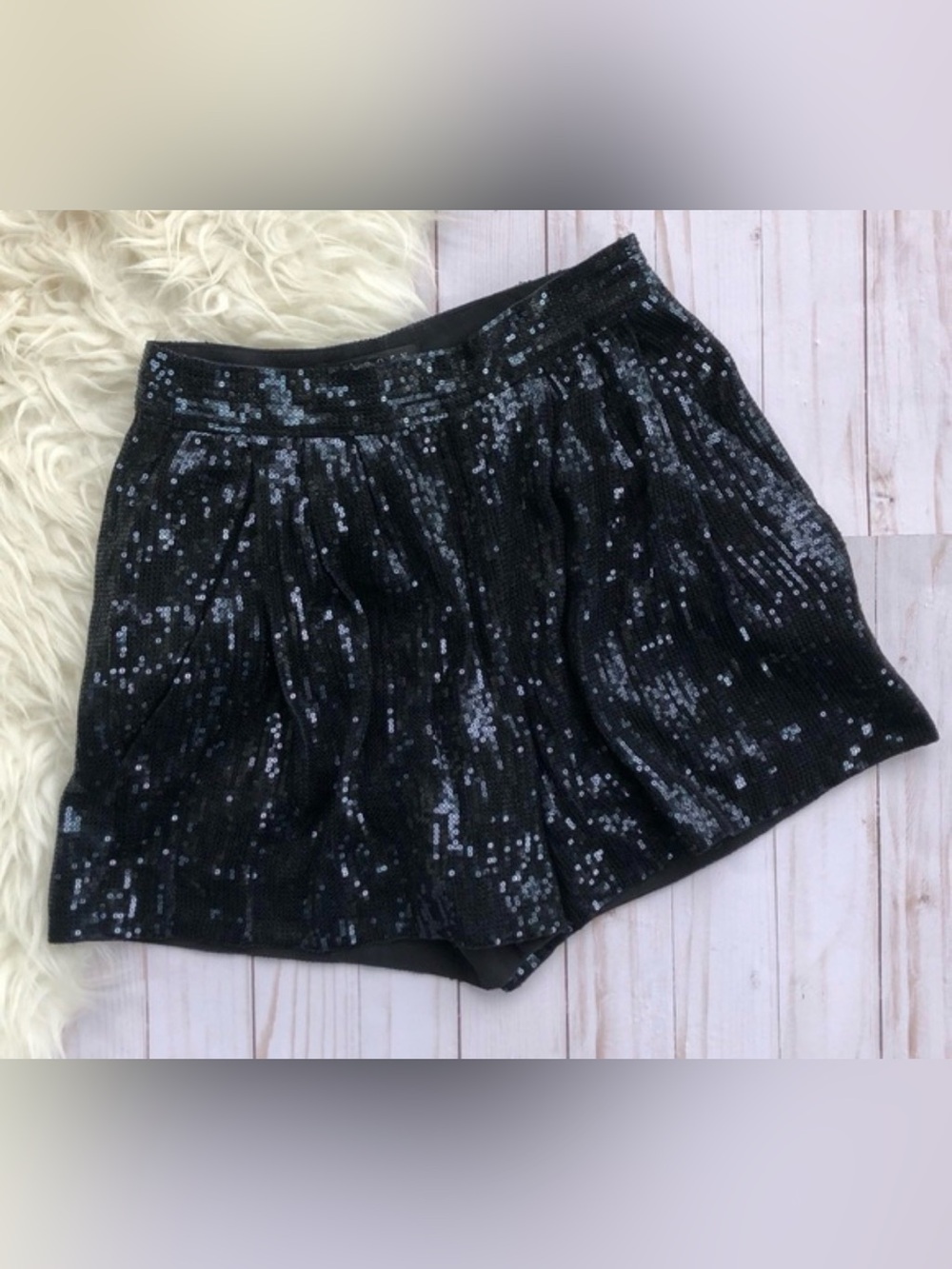Express Black Sequin High-Waist Women’s Shorts